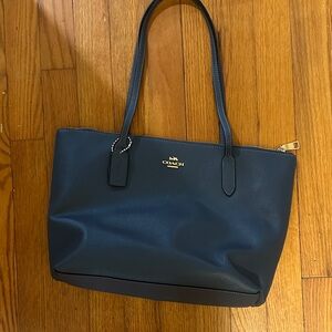 Coach Dark Blue Leather Tote